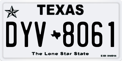 TX license plate DYV8061