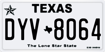TX license plate DYV8064
