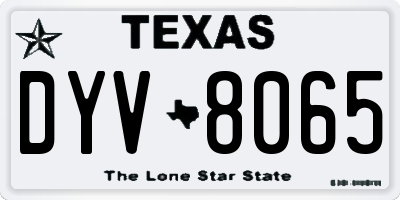 TX license plate DYV8065