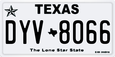 TX license plate DYV8066
