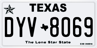 TX license plate DYV8069