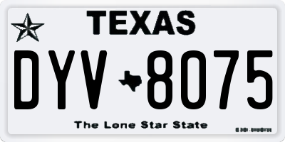 TX license plate DYV8075