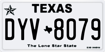 TX license plate DYV8079