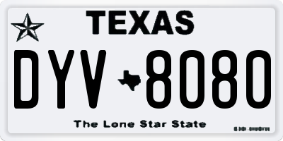 TX license plate DYV8080