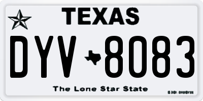 TX license plate DYV8083