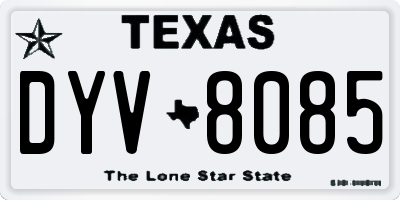 TX license plate DYV8085
