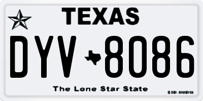 TX license plate DYV8086
