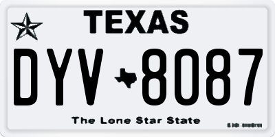 TX license plate DYV8087