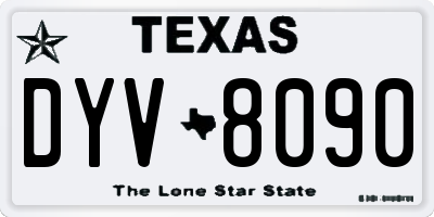 TX license plate DYV8090