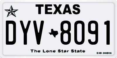TX license plate DYV8091