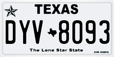 TX license plate DYV8093