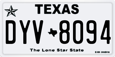 TX license plate DYV8094