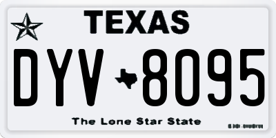 TX license plate DYV8095