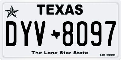 TX license plate DYV8097