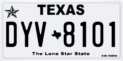 TX license plate DYV8101