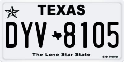 TX license plate DYV8105