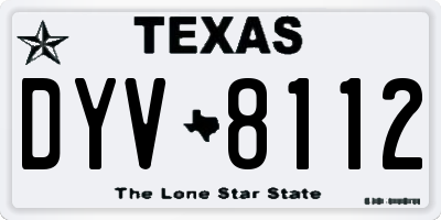 TX license plate DYV8112