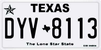 TX license plate DYV8113