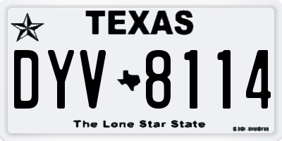 TX license plate DYV8114