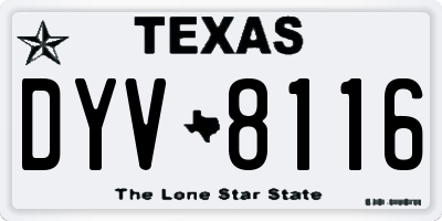 TX license plate DYV8116