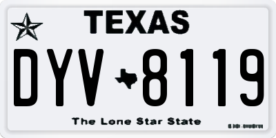 TX license plate DYV8119