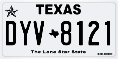 TX license plate DYV8121