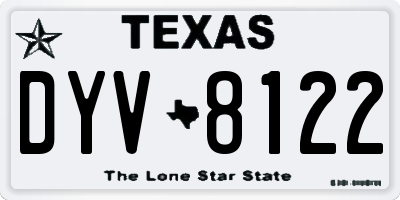 TX license plate DYV8122