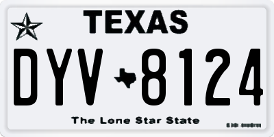 TX license plate DYV8124