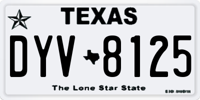 TX license plate DYV8125