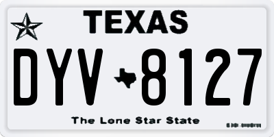 TX license plate DYV8127