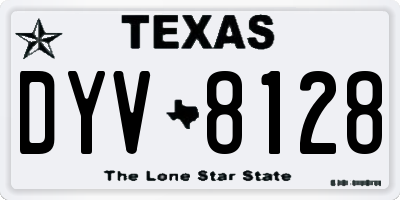TX license plate DYV8128
