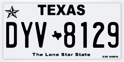 TX license plate DYV8129