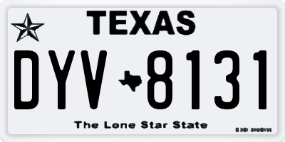 TX license plate DYV8131