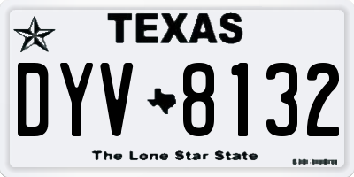 TX license plate DYV8132