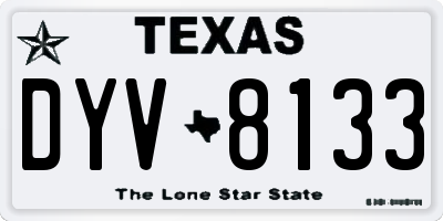 TX license plate DYV8133