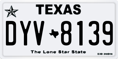TX license plate DYV8139