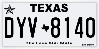 TX license plate DYV8140