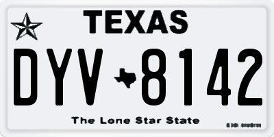TX license plate DYV8142