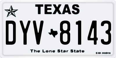 TX license plate DYV8143