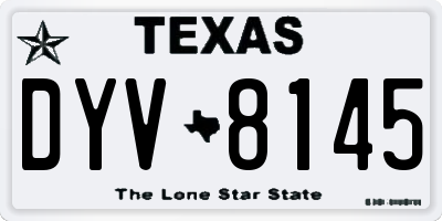 TX license plate DYV8145
