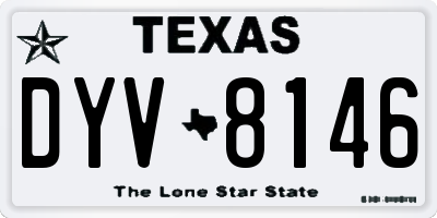 TX license plate DYV8146