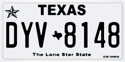 TX license plate DYV8148