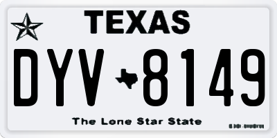TX license plate DYV8149