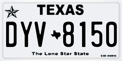 TX license plate DYV8150