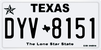 TX license plate DYV8151