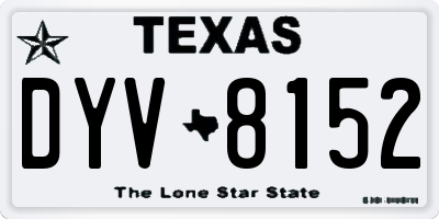 TX license plate DYV8152