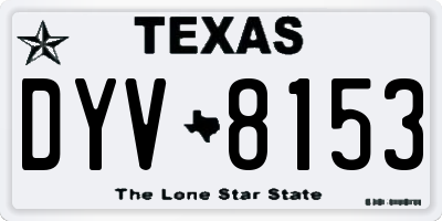 TX license plate DYV8153