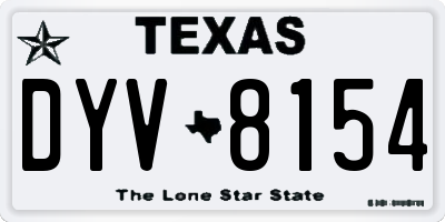TX license plate DYV8154