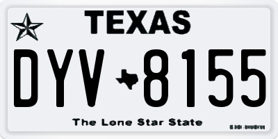 TX license plate DYV8155