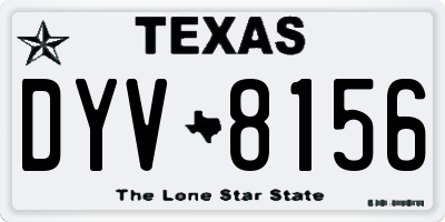 TX license plate DYV8156
